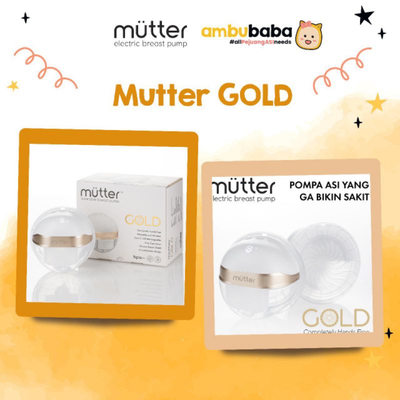 Mutter Gold Handsfree Wearable Breast Pump Pompa ASI Elektrik Hands Free Rechargeable