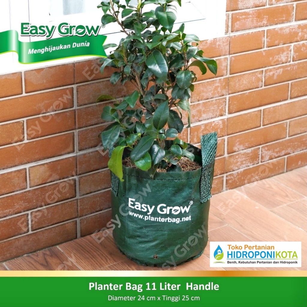 EASY GROW - PLANTER BAG 11 LITER - size 24 x 25 cm - planterbag easy grow - merk EASY GROW ASLI