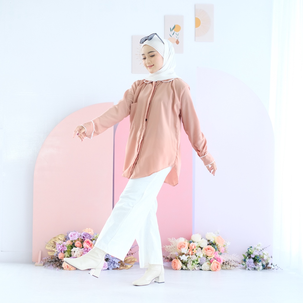 (MGA) KEMEJA OVERSIZE KAVELA OVERSIZE DAILY BUSUI KEMEJA PANJANG WOLFIS