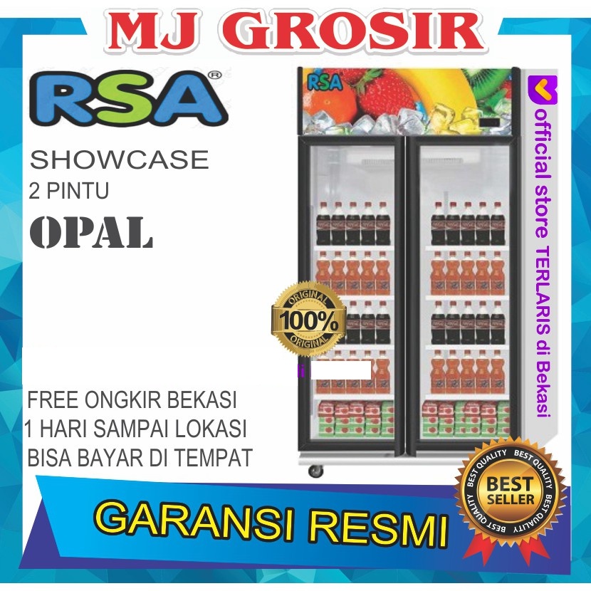 SHOWCASE RSA OPAL DISPLAY COOLER KULKAS MINUMAN DUA PINTU