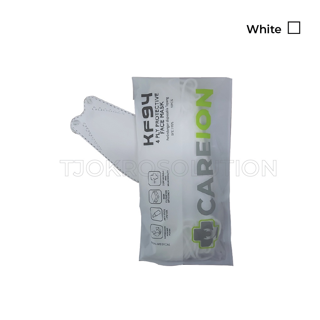 MASKER KF94 CAREION 4PLY BLACK WHITE MODE
