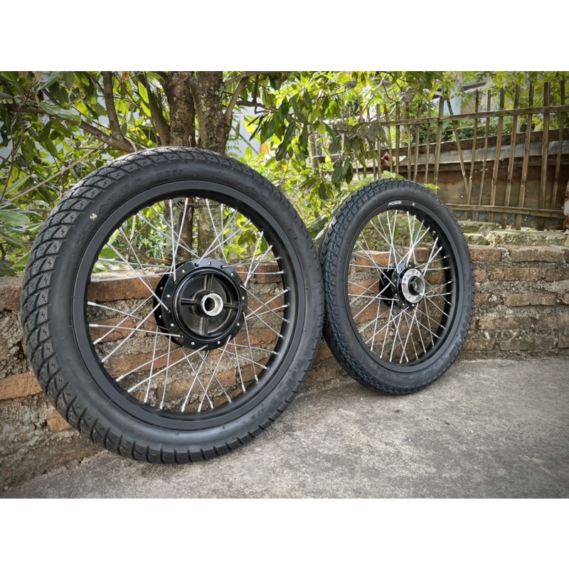 Velkset ban Rx king Vrossi hitam doff ring 18 ukuran 18x185 18x160 (Sepaket)