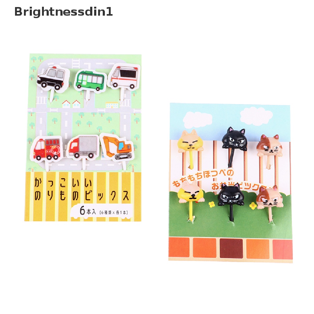 6 Pcs Tusuk Gigi Mini Desain Kartun Cakar Kucing Untuk Anak