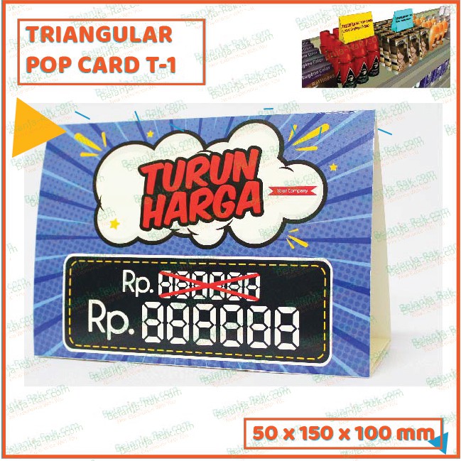 

Triangular Pop Card Promo Turun Harga T-1 1 Pack isi 10 pcs