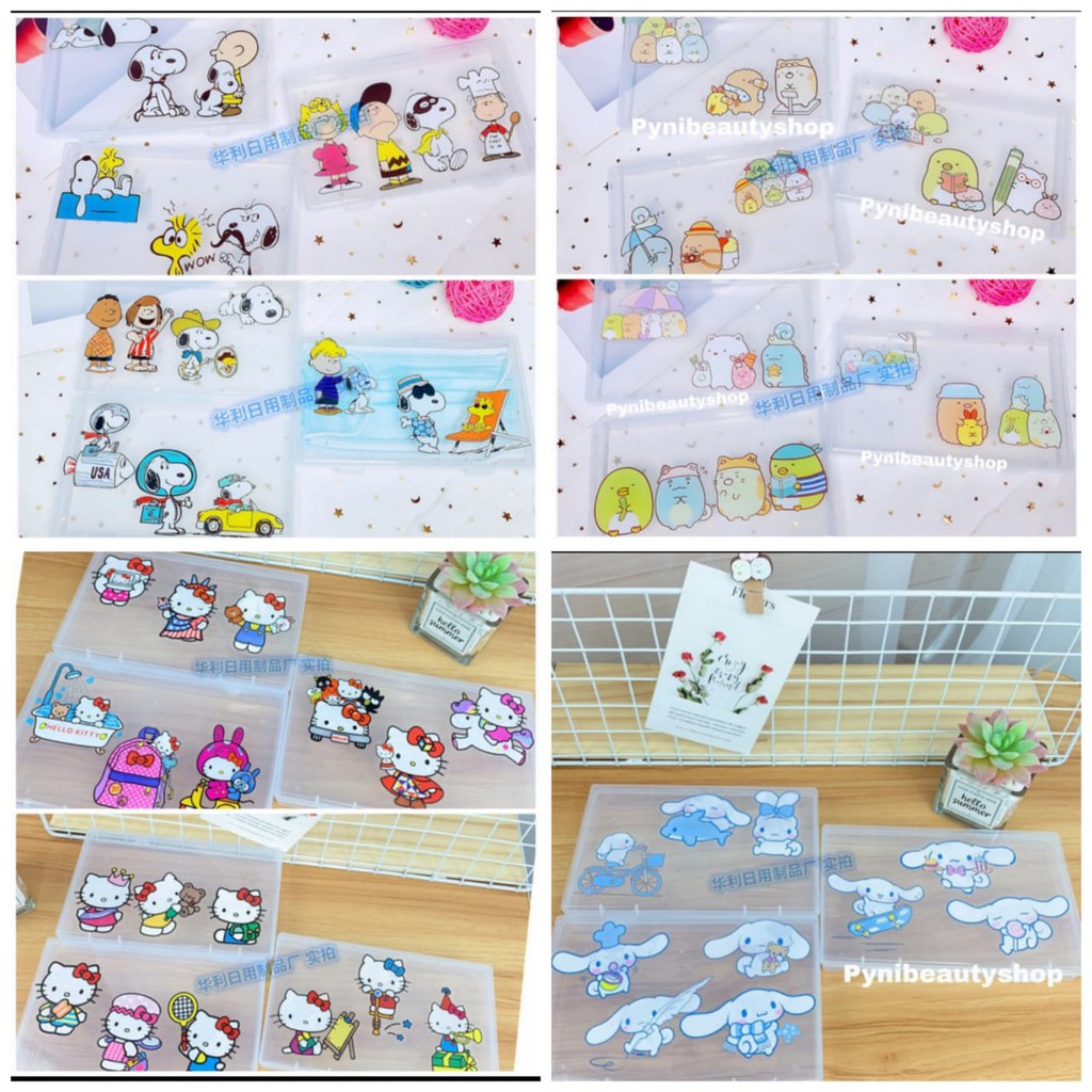 Kotak Plastik Masker Kartun / Tempat penyimpanan Masker / Case Masker