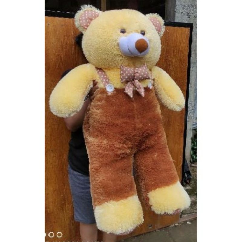 0Boneka Teddy Bear Jumbo Jojon Overall Pita 90CM