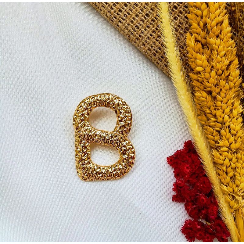 Brooch Buttonscarves KW//Bros Buttonscarves Polos/Mata/Mutiara-(B)Pls Gold