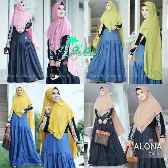 Butik kayara Gamis hijab abaya syari syar'i premium branded original ori alona by be glow