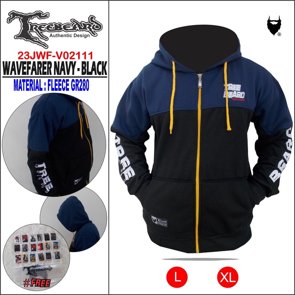 Jaket Zipper Pria Treebeard Hoodie Jacket Resleting Hodie Cowok Flecee