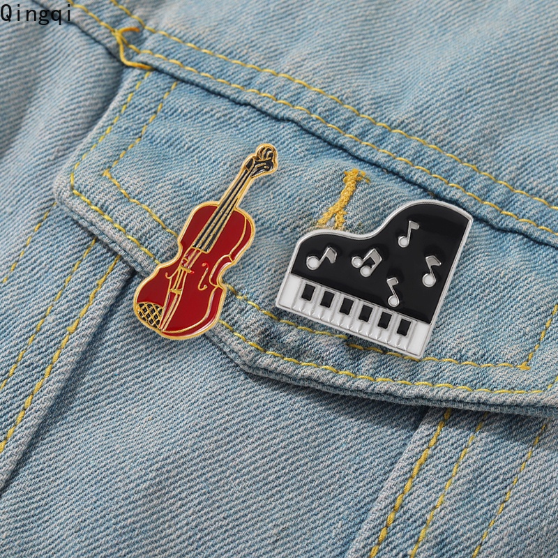 Pin Koncer Enamel Kreatif Lencana Musik Pakaian Kerah Bros Kartun Alat Musik Perhiasan Hadiah Untuk Anak