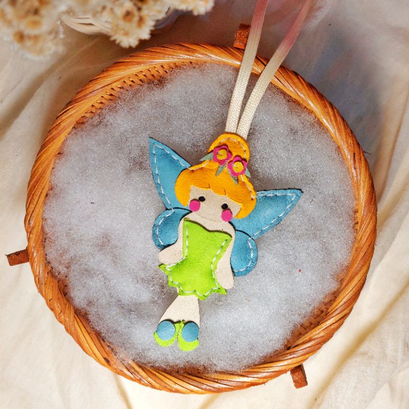 Bag Charm Leather Tinkerbell