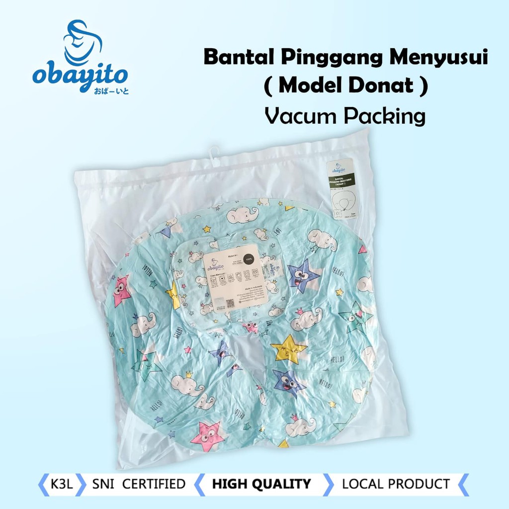 OBAYITO 2 in 1 BANTAL MENYUSUI DONUT + BANTAL TANGAN MENYUSUI