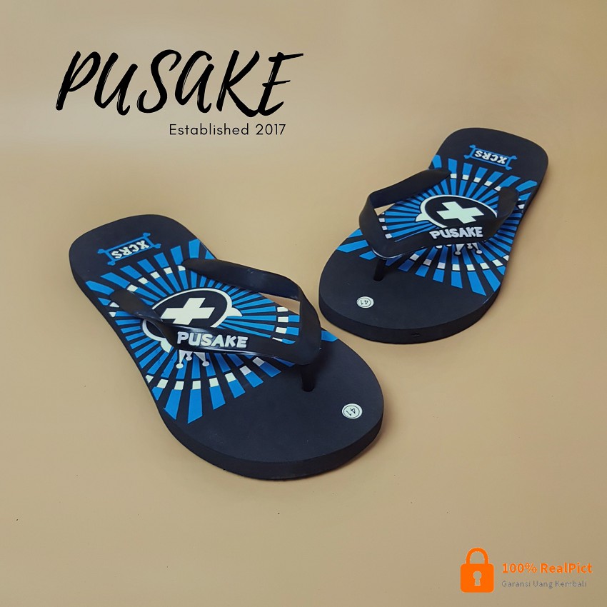 PUSAKE - Sandal Jepit Distro Printing 3D Unisex Dewasa Bandung / Flip Flop Sandals