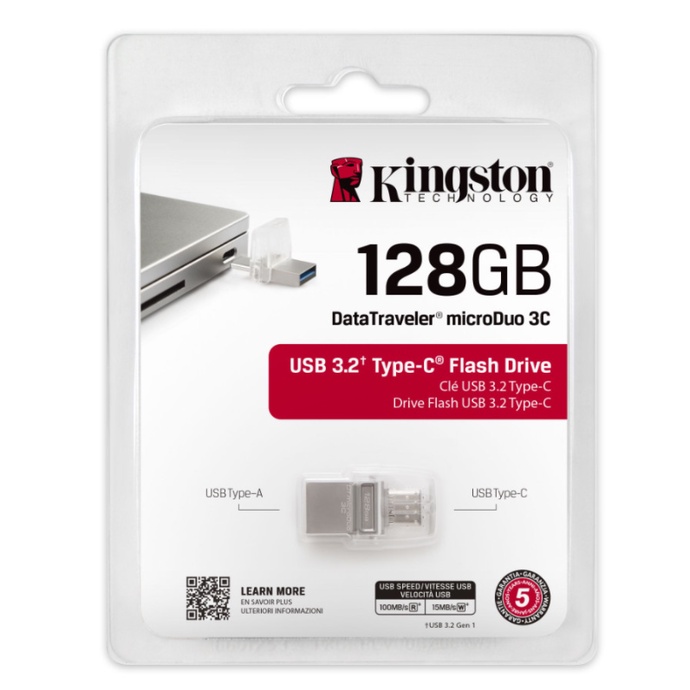 Kingston Flash Drive OTG Disk DTDUO3C 128GB USB 3.2 Garansi Flashdisk