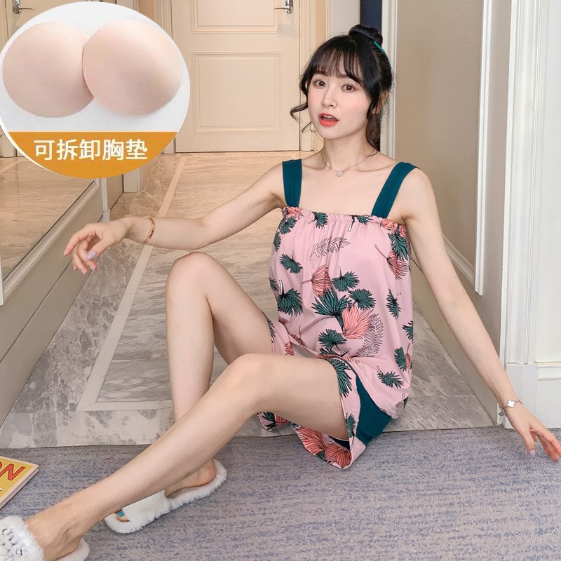 BAJU TIDUR SET PIYAMA PREMIUM IMPORT TERMASUK BUSA BRA DAPAT DILEPAS