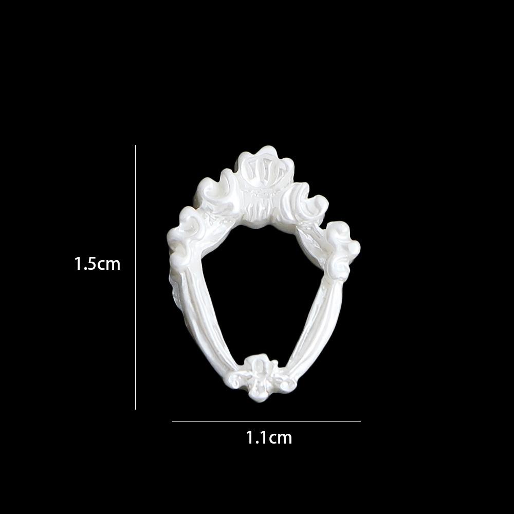 Mxbeauty Perhiasan Nail Art 3D DIY Retro Gaya Perancis Resin Hollow Ukir Nail Art Charms