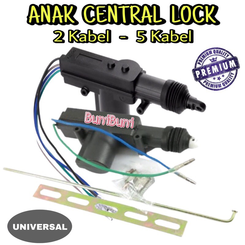 Anak Central Lock / Pistol Sentral Lock Mobil Dengan 2 &amp; 5 Kabel Universal