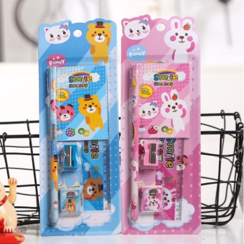 

Alat Tulis dan Notepad 5 in 1 Mini Stationary set Alat Tulis Sekolah