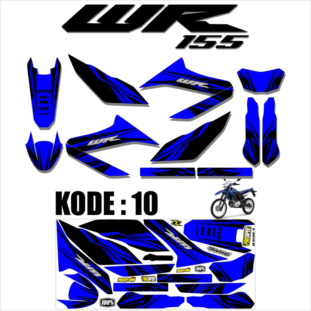 (COD)Sticker Striping Stiker Lis Variasi Trill WR 155 Desain Supermoto TMK 10