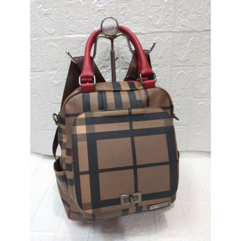 COD TAS RANSEL BURBERRY MUAT LAPTOP MULTIFUNGSI RANSEL WANITA IMPORT