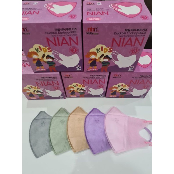 Masker Duckbill Surgical Kids Nian Care 3 Ply