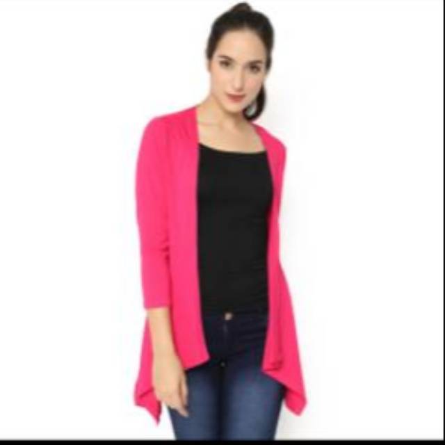 Lemone Baju Wanita Rayon Spandex Premium Cardigan Outerwear Cewek - Hijau Tosca