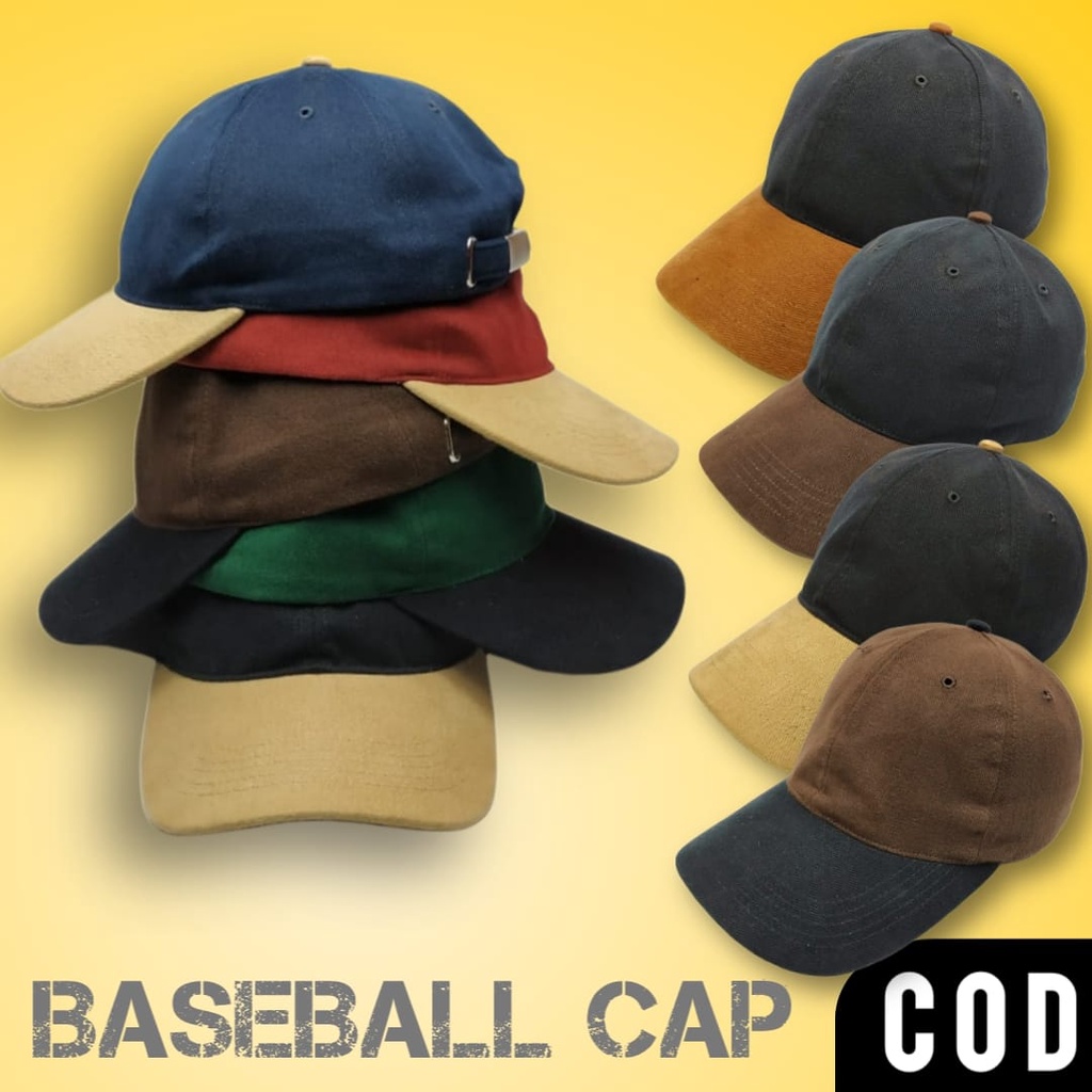 Topi Polos Baseball Distro Premium Pria Wanita Cewek Cowok Kekinian Korea Style Rafel Cakop Besi