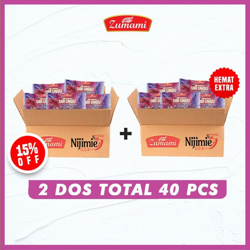 

ZUMAMI MIE SAYUR UBI UNGU 80 GRAM ( PAKET HEMAT EXTRA DUA DUS ISI 40 PCS )