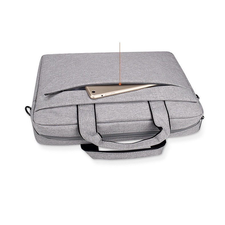 Tas Laptop 14 inch Softcase Sleeve Slempang macbook Waterproof - Grey