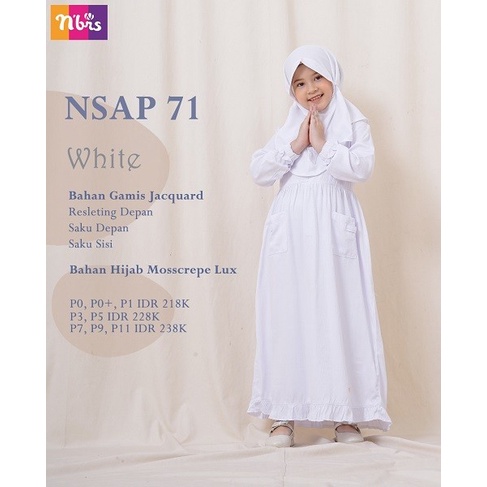 GAMIS ANAK NIBRAS NSAP 71 PUTIH / GAMIS ANAK NIBRAS