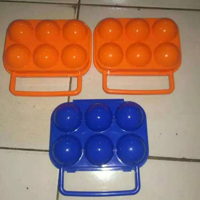 tempat penyimpanan telor camping isi 6 kotak telor egg holder anti pecah isi 6