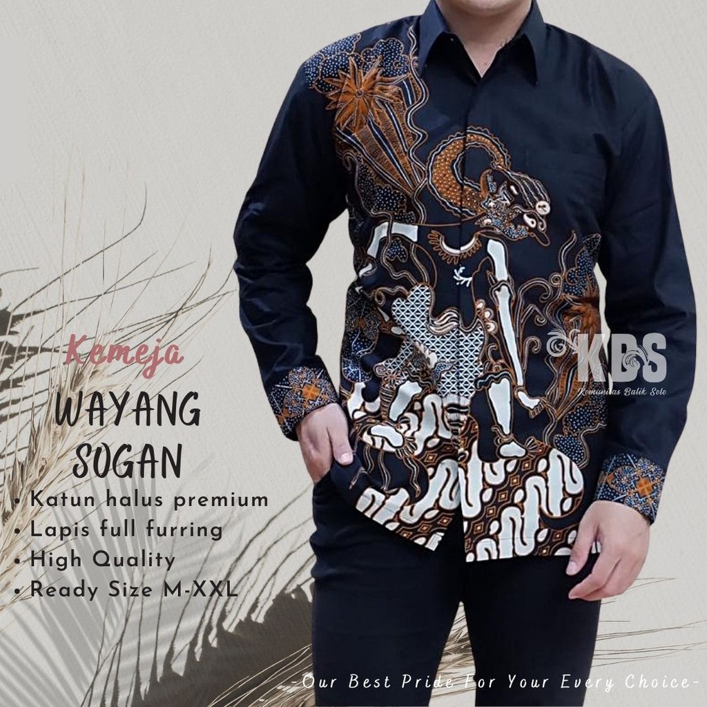 Batik Murah Motif Wayang Ori Kahyang Solo Lengan Panjang Full Furing Katun Sragenan Shopee Indonesia Hem batik motif wayang