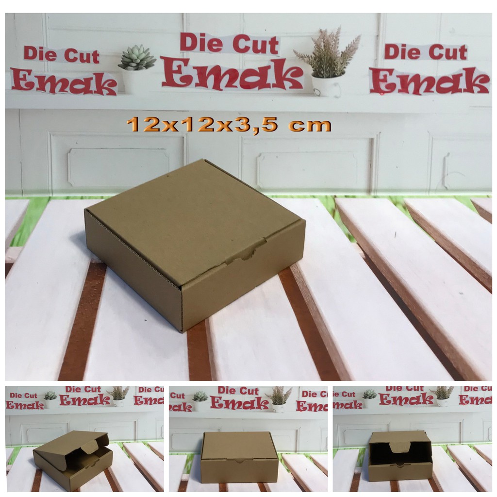 

kardus uk. 12x12x3,5 cm kotak box karton Die Cut