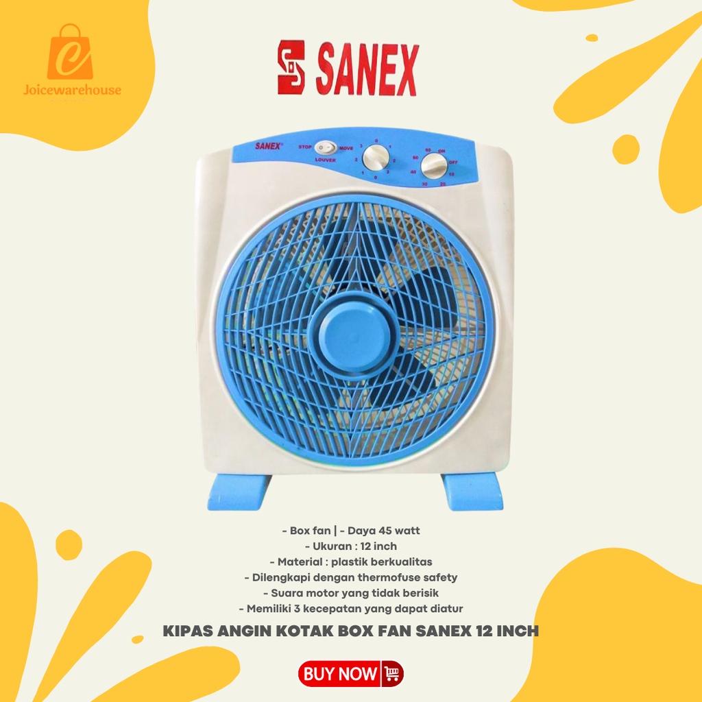 KIPAS ANGIN KOTAK BOX FAN SANEX 12 INCH