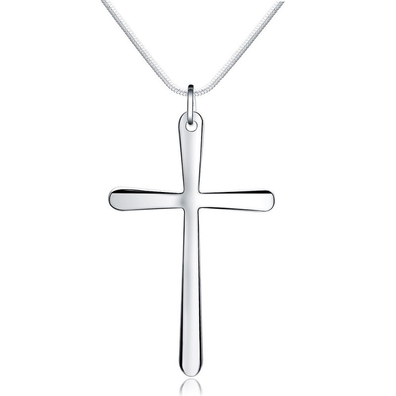 [Ready Stock]Fashion Personality Cross Simple Silver Necklace