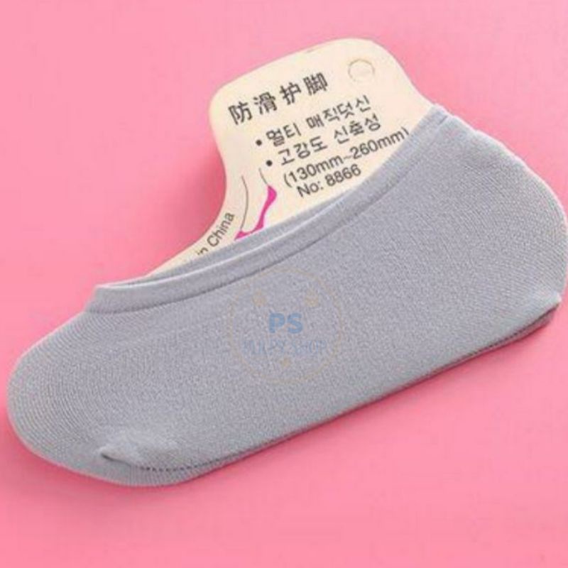 KAOS KAKI HIDDEN SOCK BALET INVISIBLE SOCKS UNISEX KAOS KAKI PENDEK DI BAWAH MATA KAKI ANTI SLIP PS-KK HIDDEN ABU