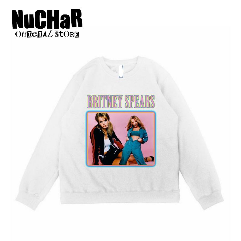 CREWNECK SWEATER BRITNEY SPEARS -  SWEATSHIRT JACKET - OVERSIZE PUTIH JAKET PRIA WANITA UNISEX DEWAS
