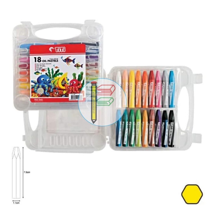

PASTEL-DRY-OIL- CRAYON TITI 18 WARNA OIL PASTELS KRAYON PER SET -OIL-DRY-PASTEL.