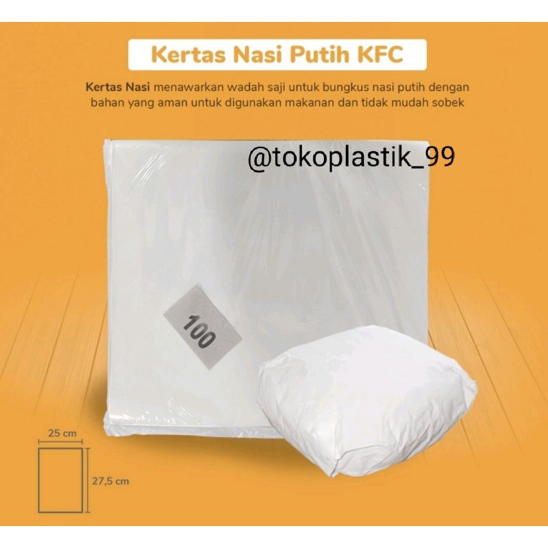 

Promo !!! Kertas Laminasi / Kertas Putih KFC/MCD, kertas putih kebab @isi100lembar