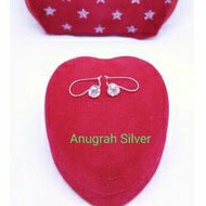 Anting desy anak &amp; remaja perak asli 925/silver mata diamond putih kilau lapisan emas putih murni!!!