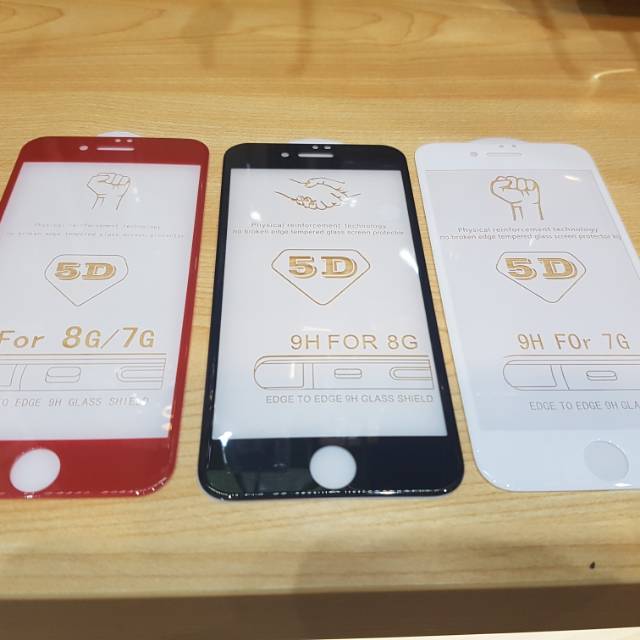 IPHONE 8 TEMPERED GLASS FULL COVER FULL SCREEN ANTI GORES HANDPHONE