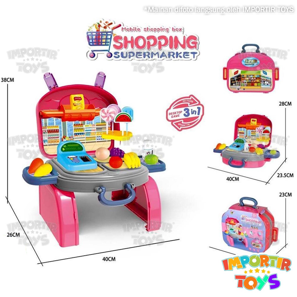 Mainan Tas Anak Ransel Supermarket Pretend Play Toys Kid Edukasi