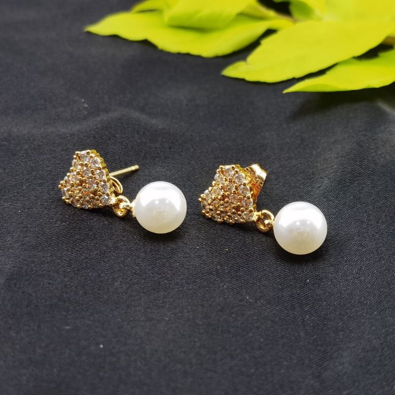Anting Dewasa Hook Motif Love Permata Full Mutiara