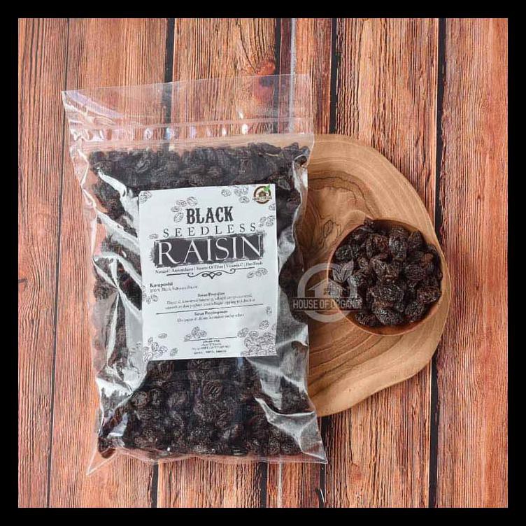 

Black Seedless Raisins (Kismis Hitam Tanpa Biji) 1 Kg Bermutu