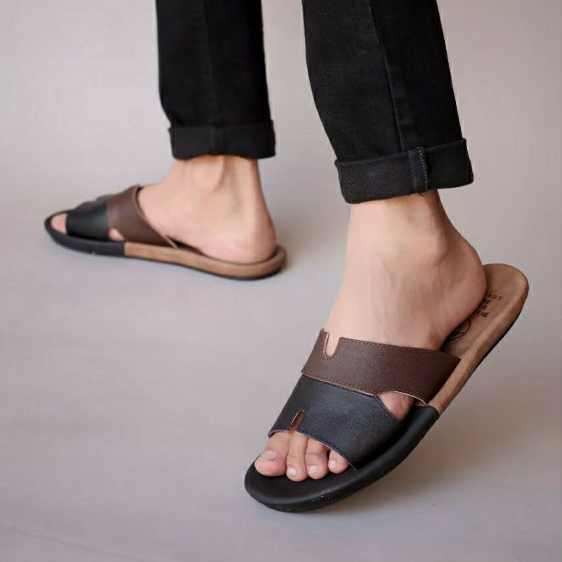 COMBI | Sandal Pria Murah Original Kulit Asli Casual Kerja Formal Santai Harian