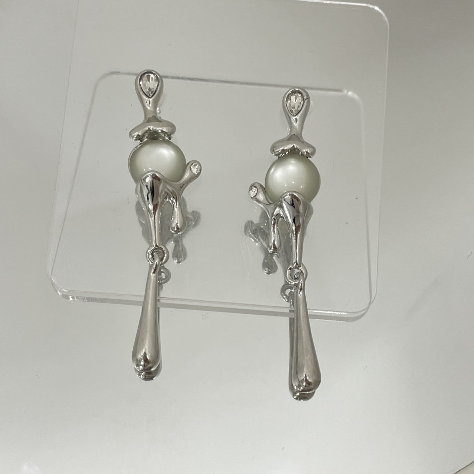 Anting Panjang Bentuk Waterdrop Opal Gaya Harajuku