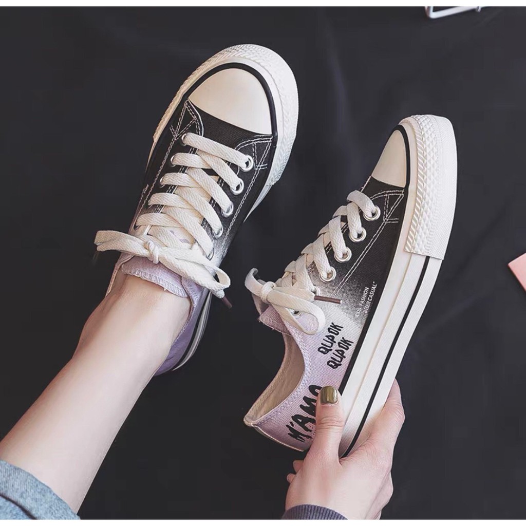 AVANCEID 1925 Sepatu Sneakers Boots Wanita Canvas Kerja Sekolah Hitam Import