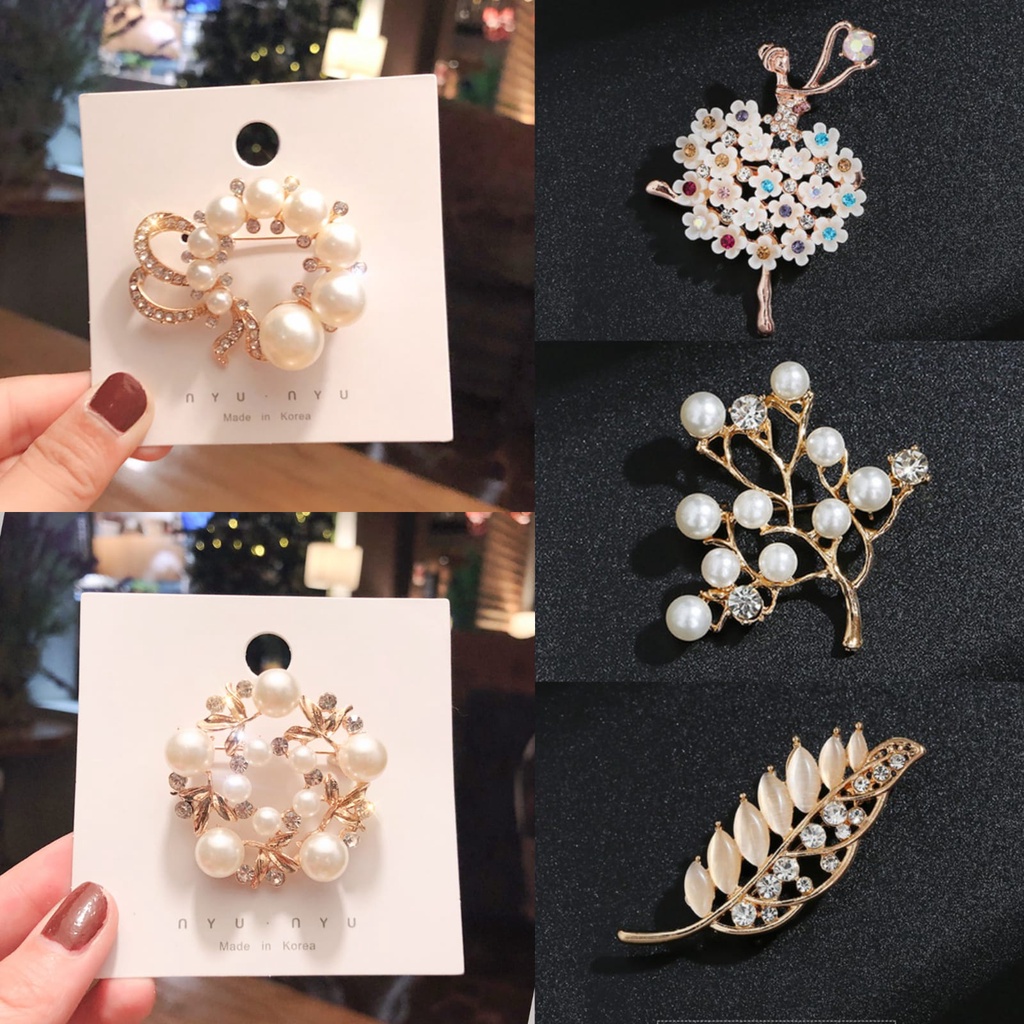 brooch bros Lucu Korea Mutiara Bros hijab Wanita High-end/ bros import/ bros korea/ bros murah/ bros mewah/ bros geometri