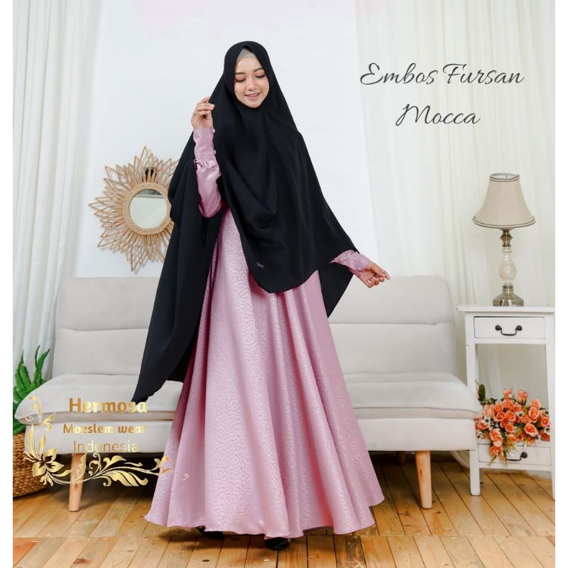 Gamis Syari Umbrella Embos Bahan Fursan Original by Hermosa