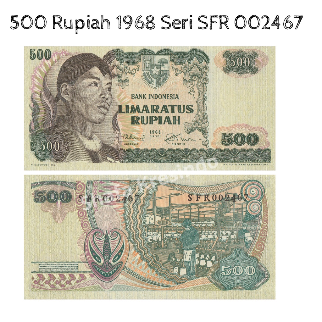 Uang Kuno Indonesia Seri Soedirman 500 Rupiah 1968